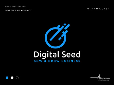Digital Seed: A Minimalist Logo Design abstract agency business connection corporate data design digital grow growth identity innovation logo minimalist modern network seed software sow technology