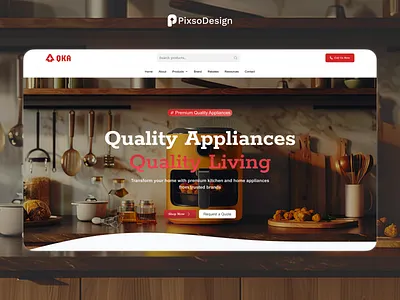 Quality Kitchen Appliances E-commerce Design clean ui cleaning service website design dribble ecommerce home appliance homepage kitchen appliance landing page latest design modern design modern website newui pixso design popular design trendui ui ui design ux website design