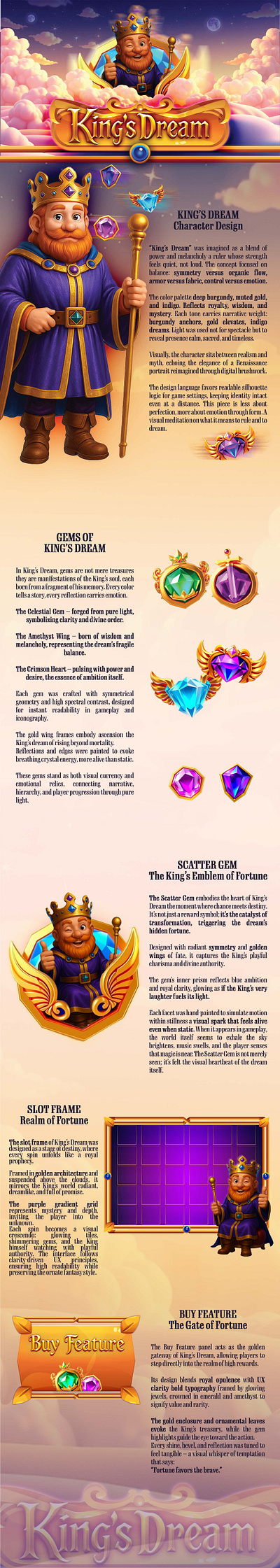 King’s Dream — Royal Fantasy Slot UI & Character Design