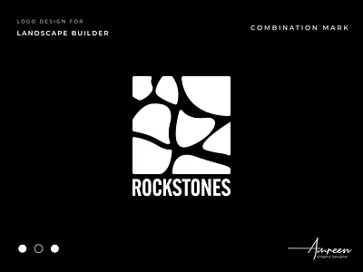 Rockstones: Combination Mark Logo brand builder business corporate design geometric graphic icon identity landscape logo natural organic pattern rocks rockstones square stones symbol texture