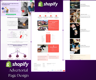 E-commerce advertorial page design PageFly gempages and replo design funnelish gempages illustration landing page pagefly replo shopify shopify developer shopify landing page ui