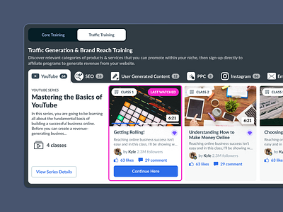Interactive Video Learning UI accessibility cleandesign dashboard edtech elearning highcontrast highfidelity interactiondesign learningplatform modernui spacing training uidesign uiux uxdesign videoui webdesign