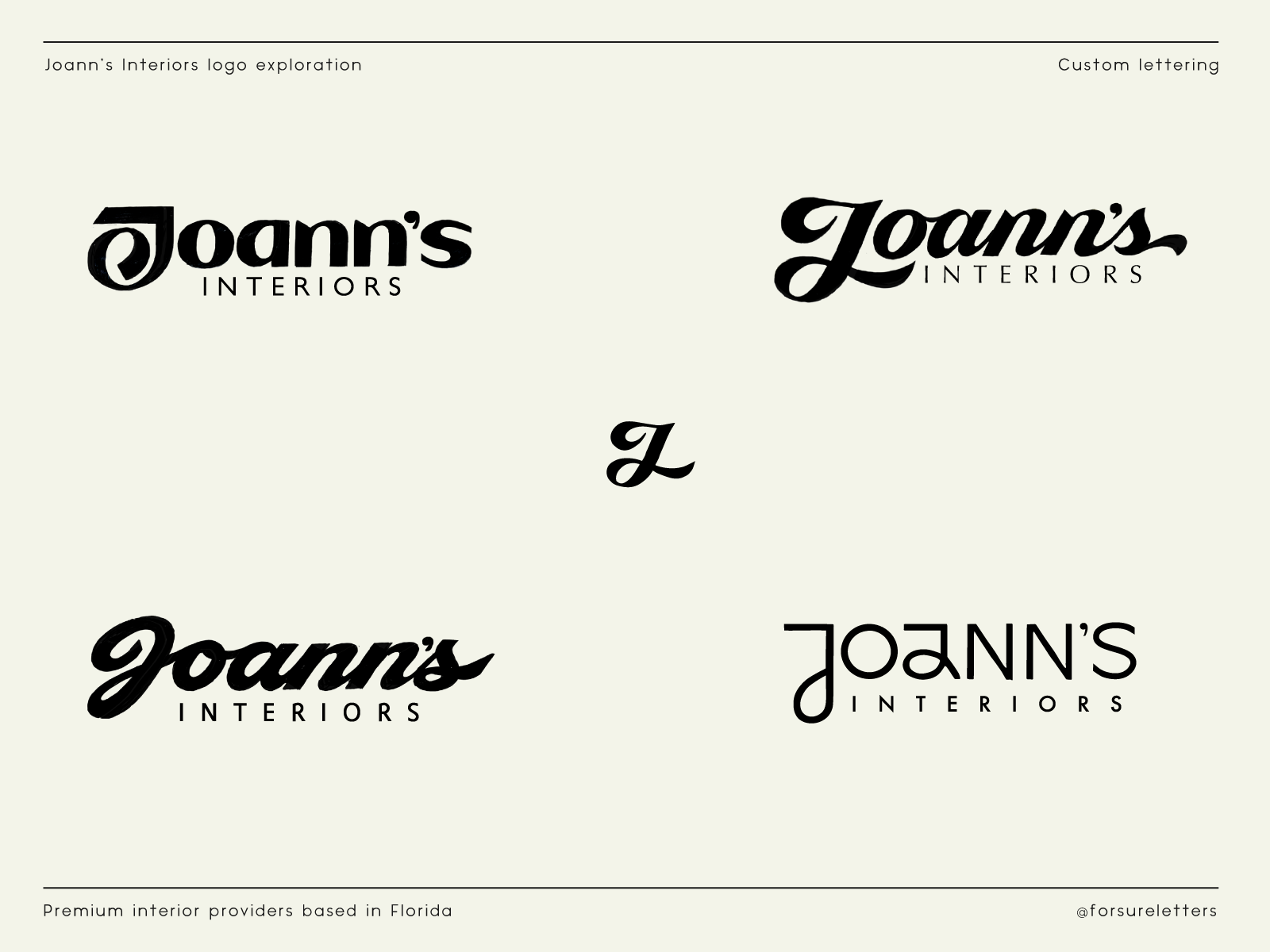 Example of Joann's Interiors : logotype exploration