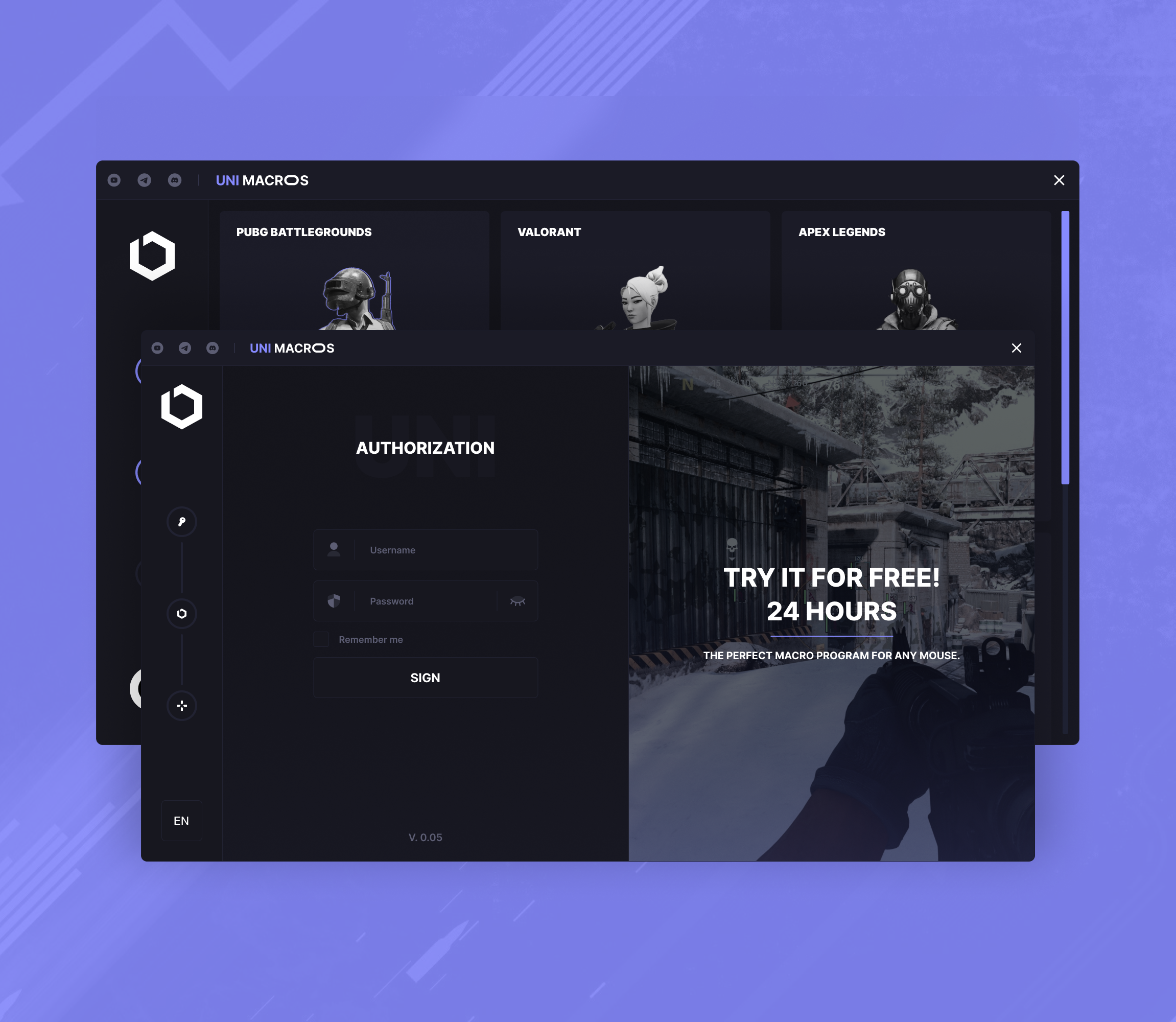 UNI MACROS - GAME SCRIPT APP branding graphic design ui