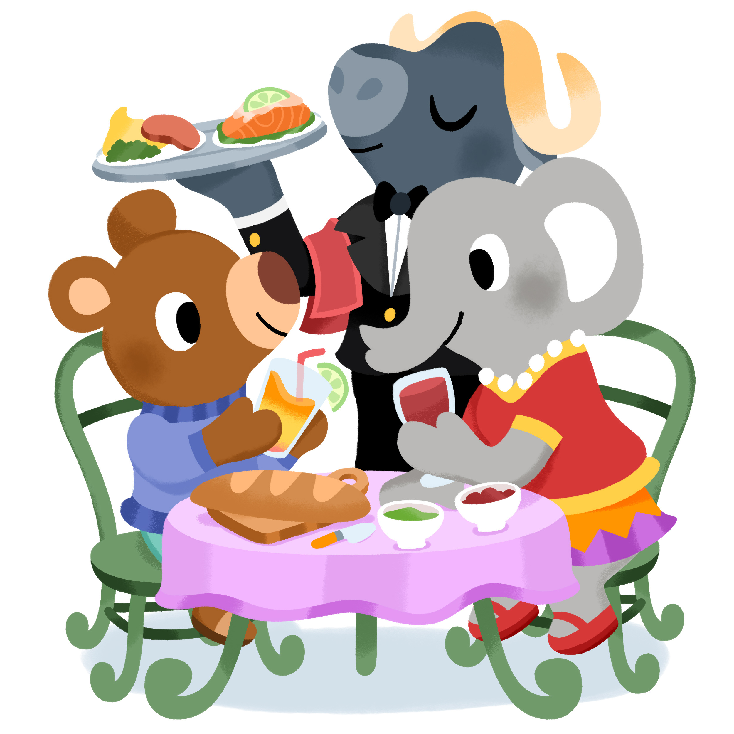 Bon appétit art book cute dinner eat food france french illustration illustrator parent toddler