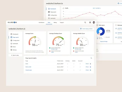 PageSpeed Screen — SaaS Hosting Dashboard UI analyticsui clean cleandesign dashboard data datavisualization highfidelity interactiondesign modernui saas uidesign uiux uxdesign webdesign