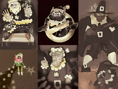 Holiday Horror! book children design elf exorcist graphic design horror illustration pilgrim santa trump xmas