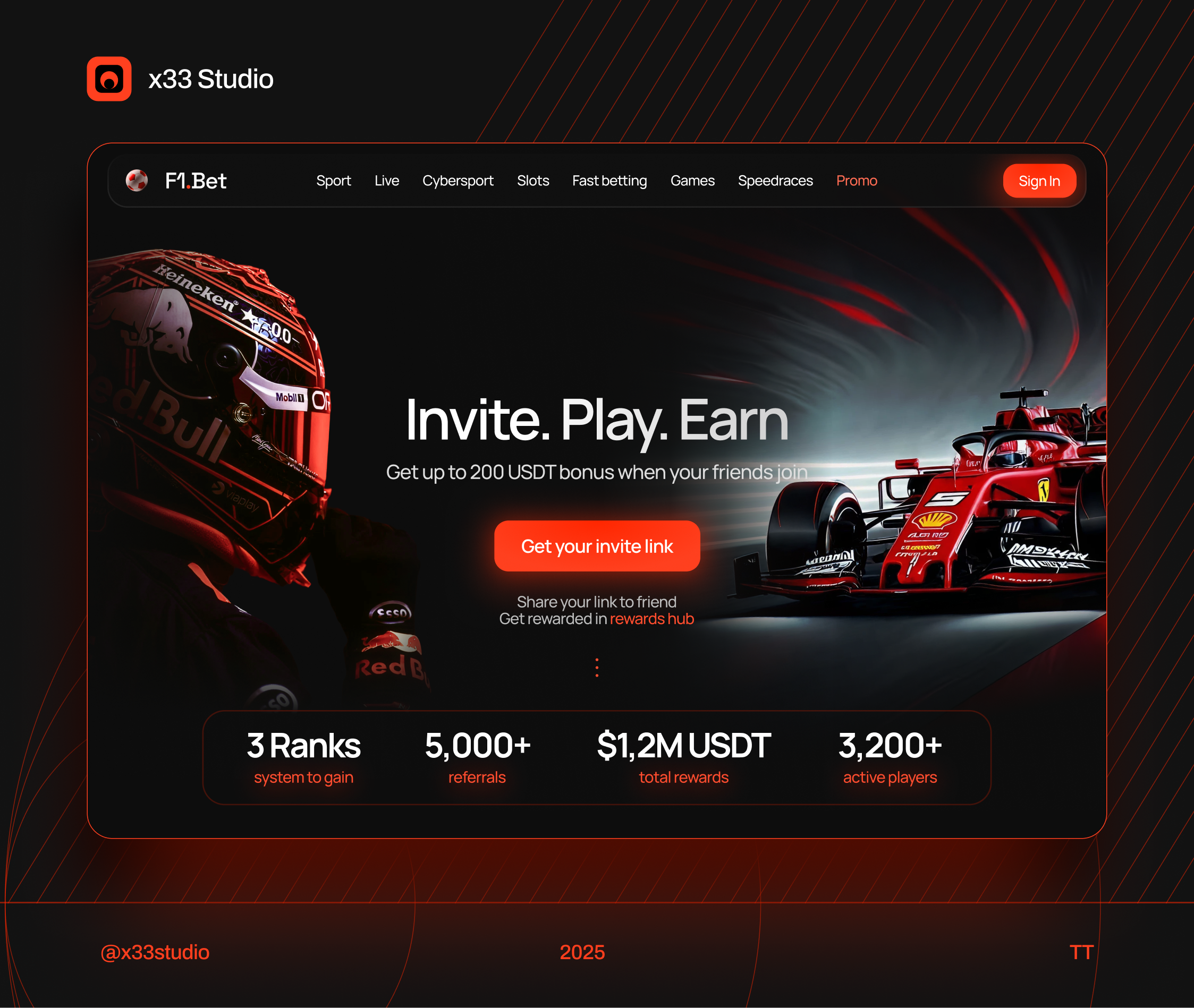 F1.bet promo betting landing page ai generated betting concept f1 landing promo ui web design