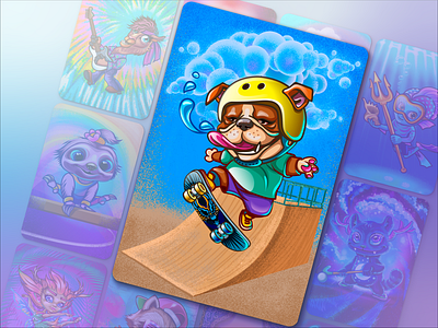 Skateboarding Coach Card card coach collection freelance game illustration skateboarding vector