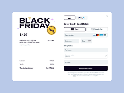 Black Friday Checkout Modal UI blackfriday checkout clean cleandesign customtypography ecommerce highfidelity interactiondesign minimal modal modernui typography uidesign uiux uxdesign webdesign