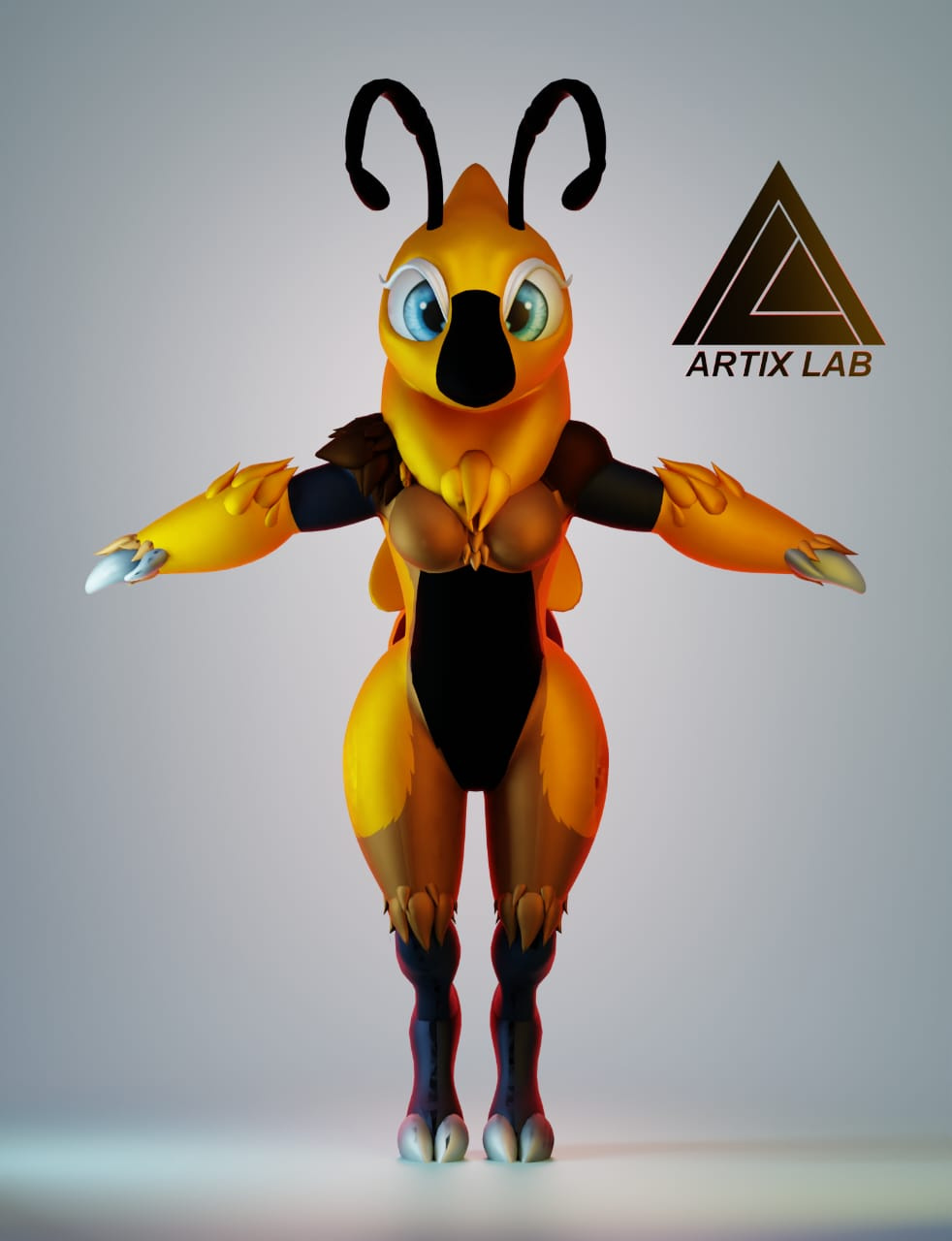 The Honeycore Sentinel 3danimation 3dart 3dartist 3dcommunity 3ddesign 3dmodeling 3drender artixlab beecharacter cgart characterdesign creaturedesign digitalsculpt gamecharacter stylizedart