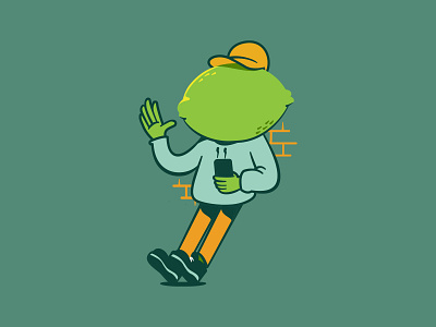 Limehead character design illustration lime limehead mascot vector