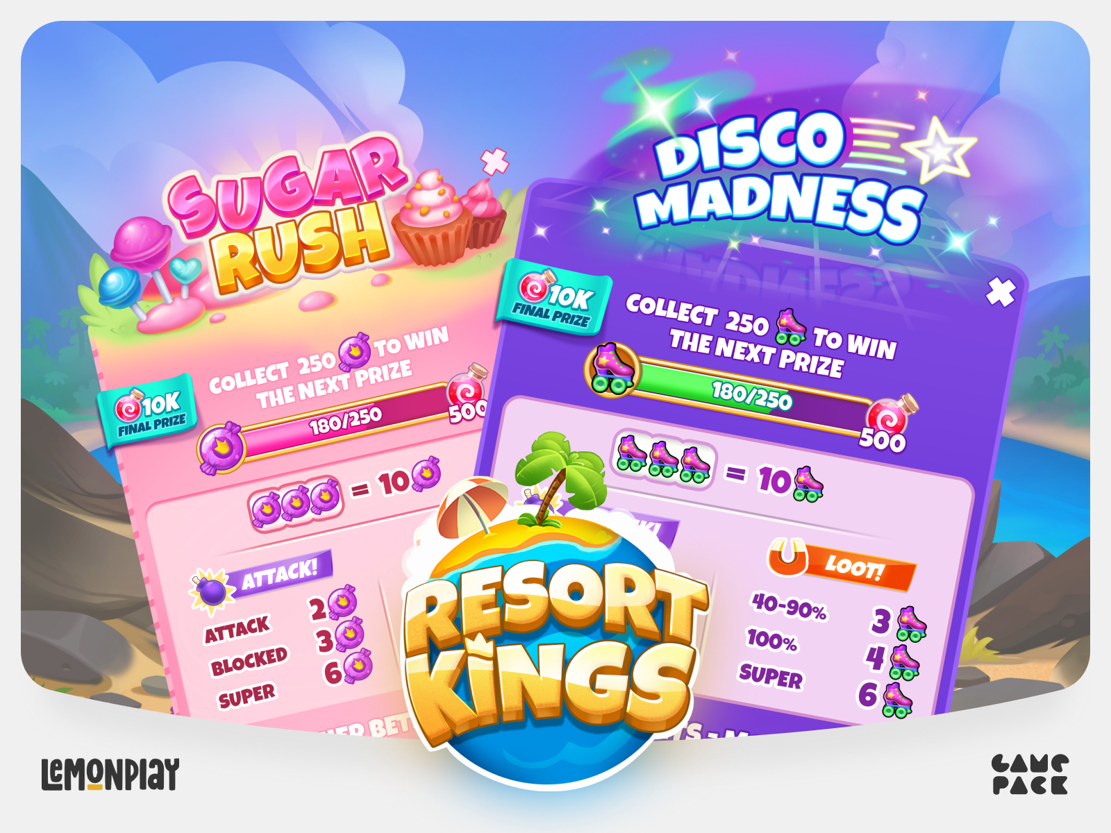 Resort Kings - UI/UX Design 2d game 2d game icon casual game game art game design game development game icons game interface game props game ui game ui ux gamedev gaming igaming mobile game design mobile game ui ui ux uiux user experience user interface design