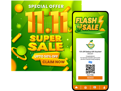 Digital campaign for 11:11 special sale branding customer engagement digital voucher gamification gift voucher reward management voucher management vouchermatic