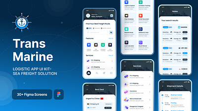 Logistic App UI- TRANS MARINE SEA FREIGHT SOLUTION aidrivendesign cargoapp cargotrackingui deliverytracking designinspiration dribbbleshot freightbookingflow freightmanagement intelligenttrackingui logisticsapp logisticsappdesign maritimeappdesign mobileappdesign seafreight seafreightapp shippingui smartlogisticsapp transportationuikit uidesign uiux