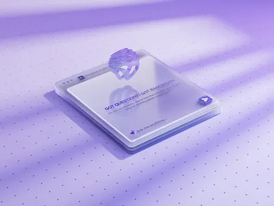 3D AI Assistant UI Component – Animated Chatbot, 3D Glass UI 3dui aftereffects agentui aiassistant aiui blobanimation c4d cinema4d figma generativeai glassui interfacedesign lottie microinteractions motiondesign pbrmaterials productdesign subsurfacescattering uidesign uxdesign