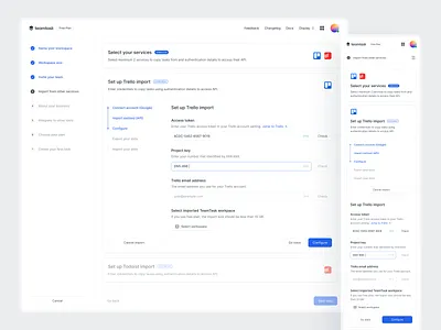 Set Up Import app design mobile design onboarding process ui product design ui ui design ux ux design web app design