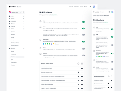 Notification Preference product design