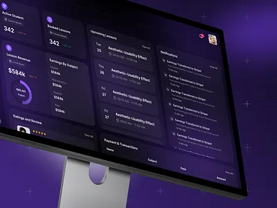 Zaic Education — Modern Dashboard for Learning Management analytics clean ui dark mode dashboard data visualization design system education figma interface learning modern design product design saas student management teacher ui uiux ux web app web design