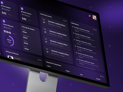 Zaic Education — Modern Dashboard for Learning Management analytics clean ui dark mode dashboard data visualization design system education figma interface learning modern design product design saas student management teacher ui uiux ux web app web design