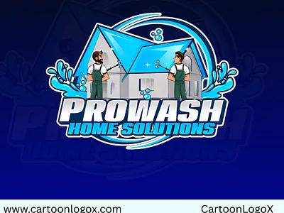 Custom Pressure Washing Cartoon Logo ProWash Home | CartoonLogoX brand identity design branding cartoon logo design character illustration custom logo graphic design home service branding logo mascot logo pressure washing logo professional logo design vector mascot logo