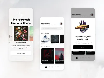 Music Streaming Platform app branding daily daily ui design home illustration ios logo minimal mobile mobile app mobile design modal music pop up streaming ui user interface ux