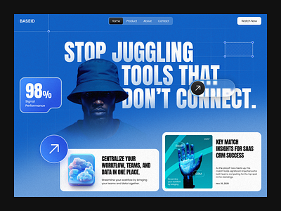 BASEID - Website Design 3d illustration blue ui clean design design agency glass ui design glassmorphism hero design hero section ios 26 style landing page lighting effect minimal design modern saas design saas design saas website tool website design ui inspiration ux design web design website concept