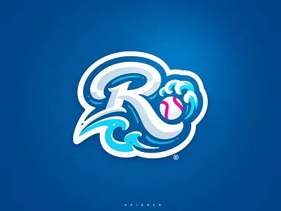 R+🌊+⚾ baseball branding graphic design logo logotype sport sport logo waves