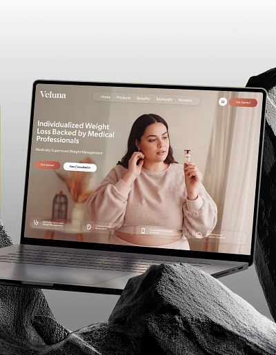 Veluna – Telehealth Landing Page (UI/UX) components designsystem healthcare landingpage productdesign telehealth typography ui ux webdesign