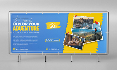 Travel Adventure Billboard Design adventure agency banner billboard graphic design holiday modern design offer outdoor ad poster tour travel banner travel promo vacation