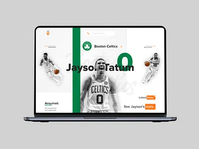 NBA player stats online platform boston design homepage interface modern platform sports ui ui ux ui design web design website