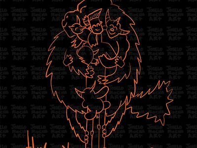 Hug Your Demons creative deep demon demons doodle embrace fun funny hug humor illustration joselo rocha art line drawing mental health message playful positive quirky self love whimsical