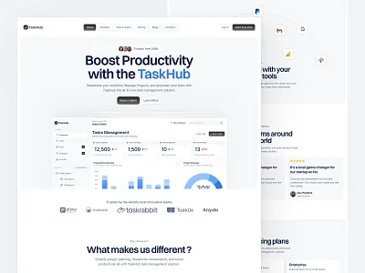 Saas Landing Page activity calendar data design design system landing page management product saas table task task management web design workflow
