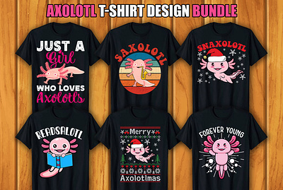 Axolotl T-shirt Design Bundle retro vintage tshirts