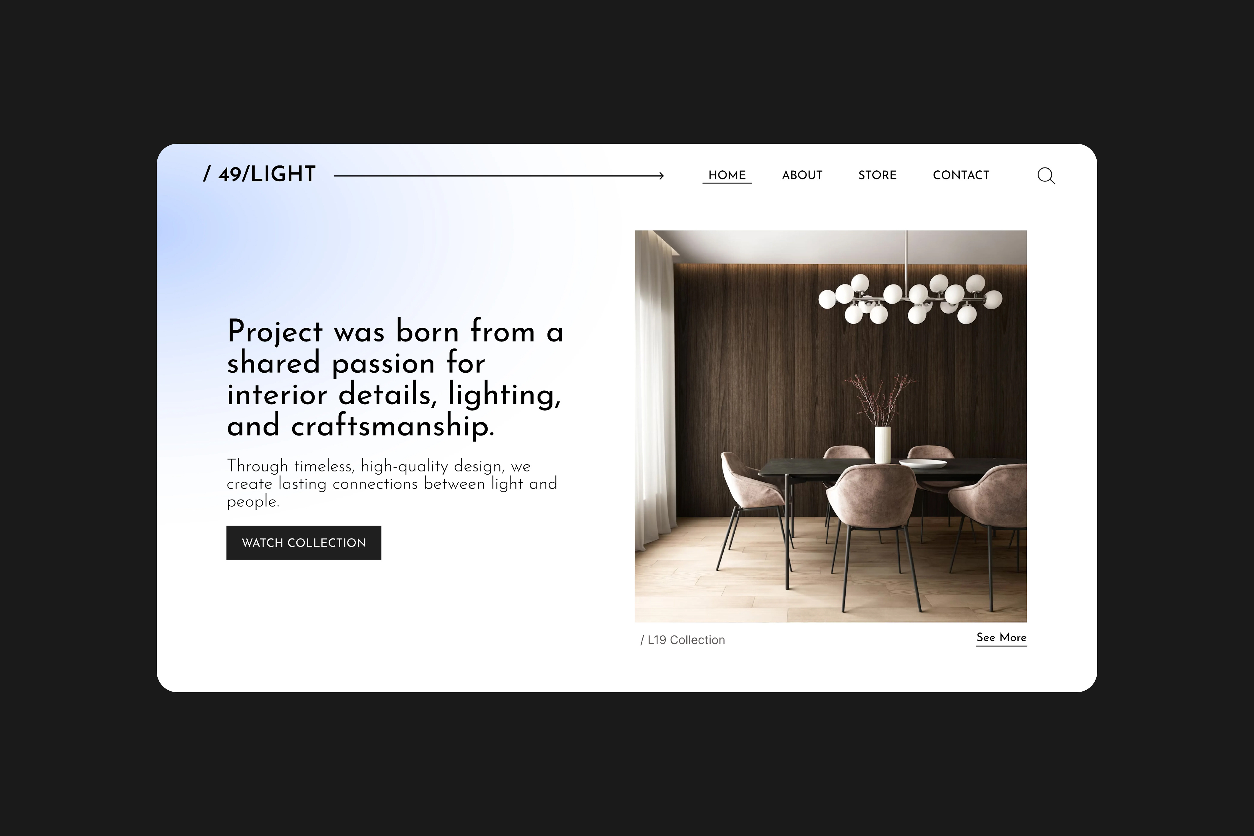 49/LIGHT – Contemporary Lighting Objects decor design figma interior interior design light light design store studio ui ui design ui ux ui ux design ux ux design web web design website