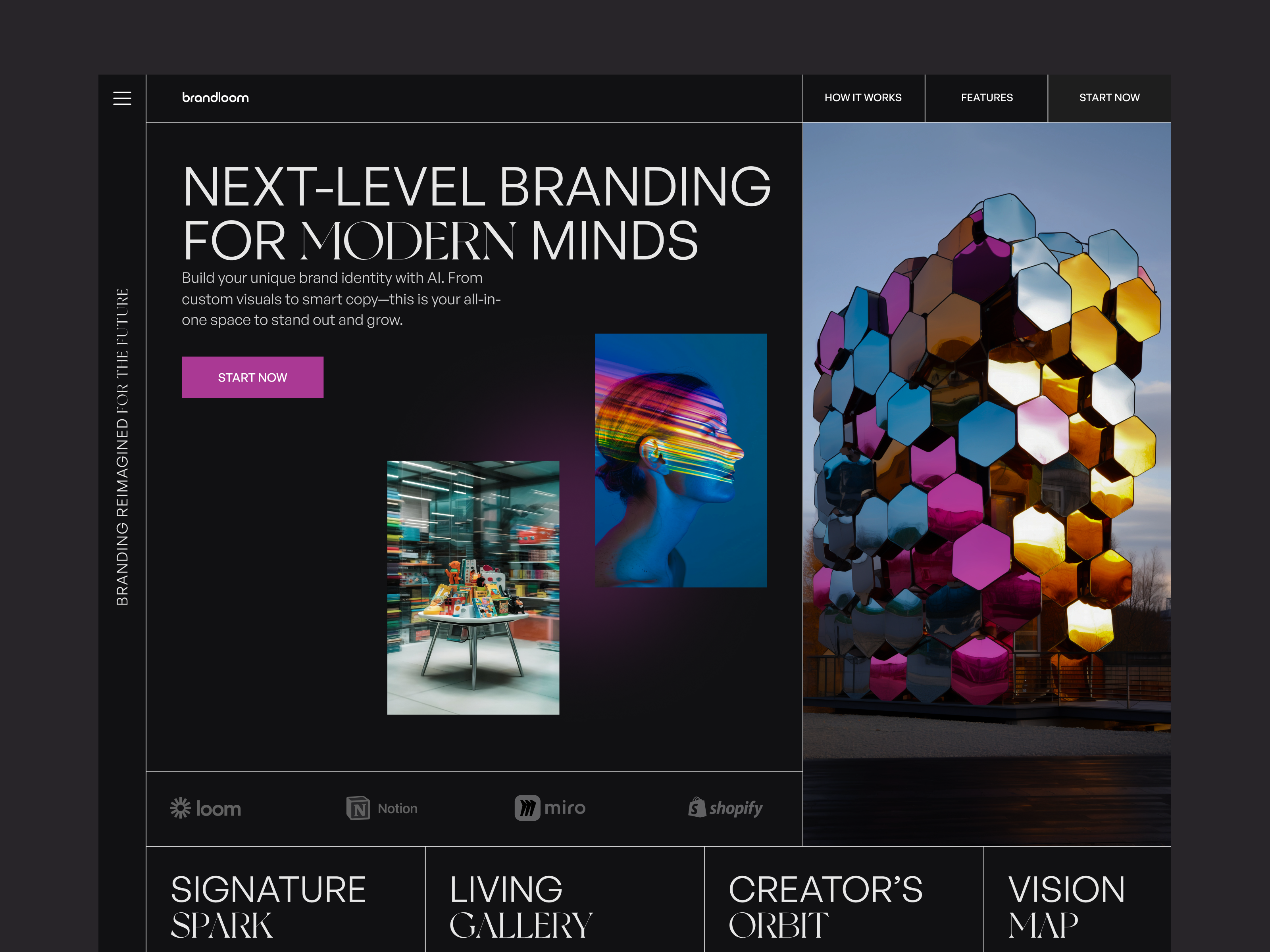 AI Branding Landing Page – Modern & Bold Design ai app artificial intelligence branding design graphic design interface landing page logo ui ux web design