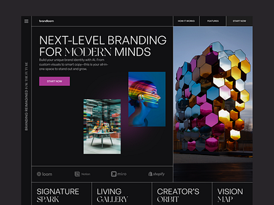 AI Branding Landing Page – Modern & Bold Design ai app artificial intelligence branding design graphic design interface landing page logo ui ux web design