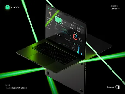Sales Tracking Dashboard UI analytics dark mode dashboard dashboardui datavisualization digitaldesign district22agency figma fintech green productdesign saas uiux uxdesign webapp webdesign