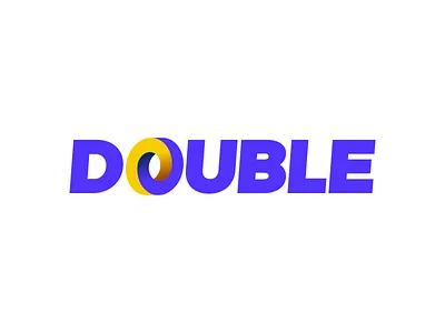 Double, wordmark logo design for a fun, entertainment project digital media double egames entertainment esports fun games gaming igaming ilottery impossible geometry logo logo design logotype loop multimedia online gambling sports betting word mark wordmark