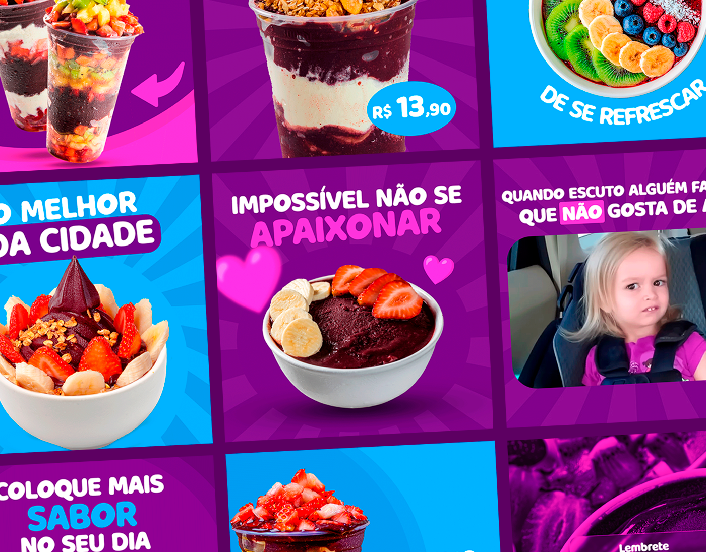 Social Media Design Post - Açaí Store açaí branding design graphic design post social media