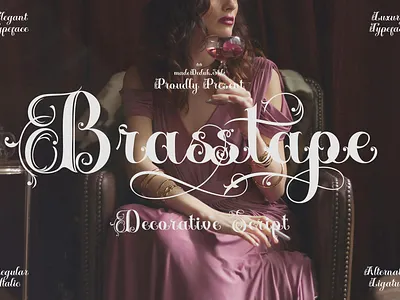 Brasstape - Decorative Script beautiful script branding font calligraphy christmas script classic script classy script elegant script feminine script headline font logotype luxury script minimalist script nostalgic script romance script script stylish script wedding script