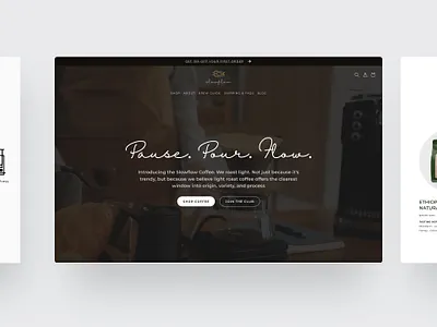 Slow Flow Coffee eCommerce Website brand guideline ecommerce shopify ui ux website design