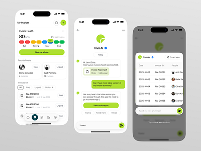 Invo - Invoice Tracker Mobile App app desgin b2b basebern billing bills business finance invoice list management mobile design mobile ui payment send ui ux