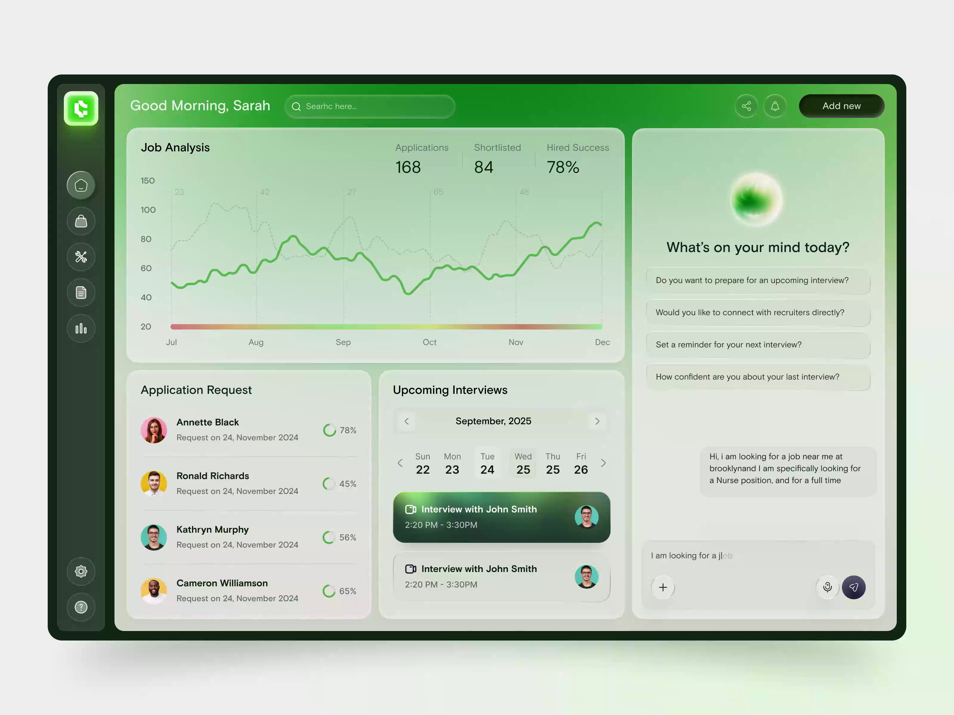 Example of Crewly: AI Talent & Hiring Dashboard UI