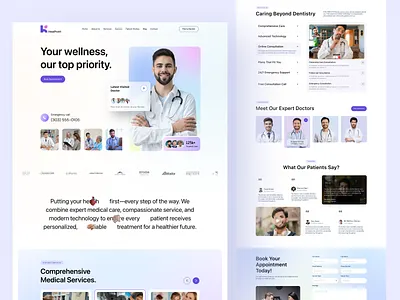Medical Service Website Design - UX/UI 🩺 clinic website clinicui digitalwellness doctor appointment doctor website design health care website healthcare landing page healthcare website healthcaredesign healthcareui hospital website medical medical website medicalwebsite mental health ui ux uiuxdesign web design wellness landing page wellnessdesign