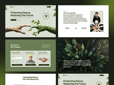 Envarn - Nonprofit Organization website design environment landing page nonprofit website tree plantation ui ux website