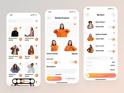 Ecommerce - Mobile App app app design cartui cleanui design designinspiration ecommerceapp figmadesign iosapp minimalui mobile mobile app mobile app design mobileui onlinestore productpage shoppingapp ui uxuidesign