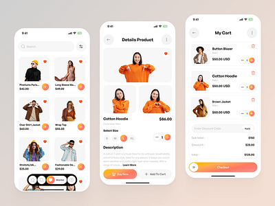 Ecommerce - Mobile App app app design cartui cleanui design designinspiration ecommerceapp figmadesign iosapp minimalui mobile mobile app mobile app design mobileui onlinestore productpage shoppingapp ui uxuidesign