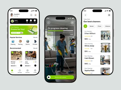 Cleaning Service App app appointment booking cleaning cleaning service gamification home house illustration office service ui
