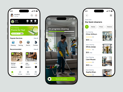 Cleaning Service App app appointment booking cleaning cleaning service gamification home house illustration office service ui